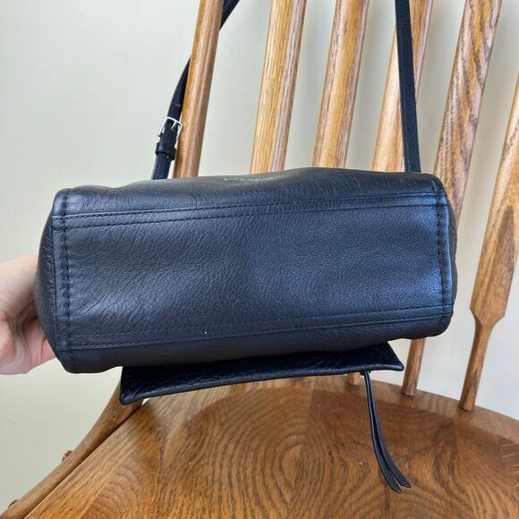 COACH Black Leather Bleecker Mini Riley Carryall Purse Crossbody Light Flaws OS - Picture 6 of 16